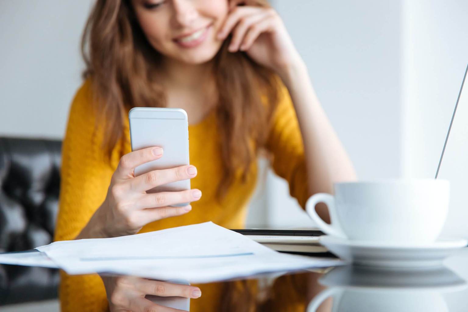 woman using smartphone